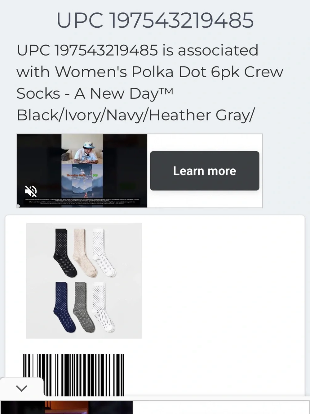 a new day Polka Dot Crew Socks - Black, Beige, White, Navy, Gray